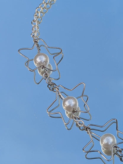 Unique Star Pearl Pendant Necklace