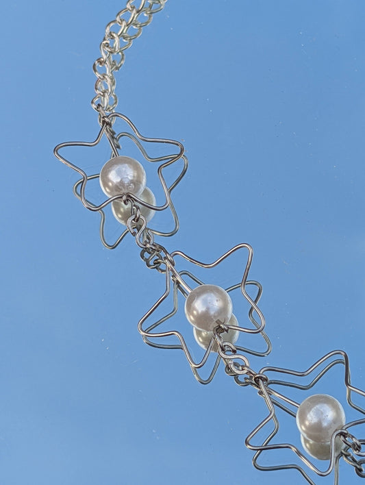 Unique Star Pearl Pendant Necklace