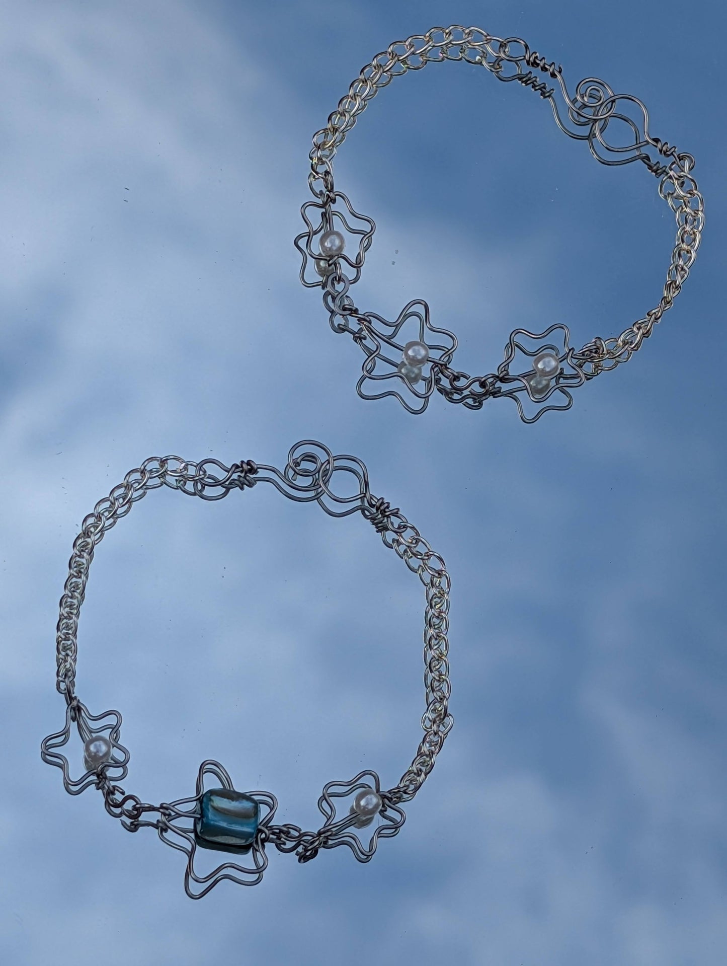 Unique Star Pearl Pendant Bracelet