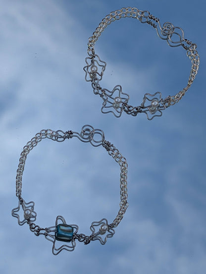 Unique Star Pearl Pendant Bracelet