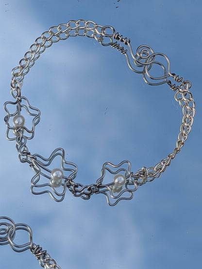 Unique Star Pearl Pendant Bracelet