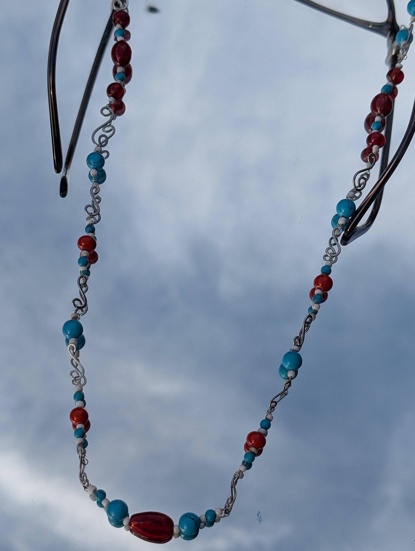 Spiral Beaded Glasses Chain
