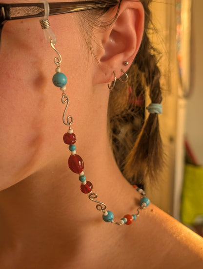 Spiral Beaded Glasses Chain