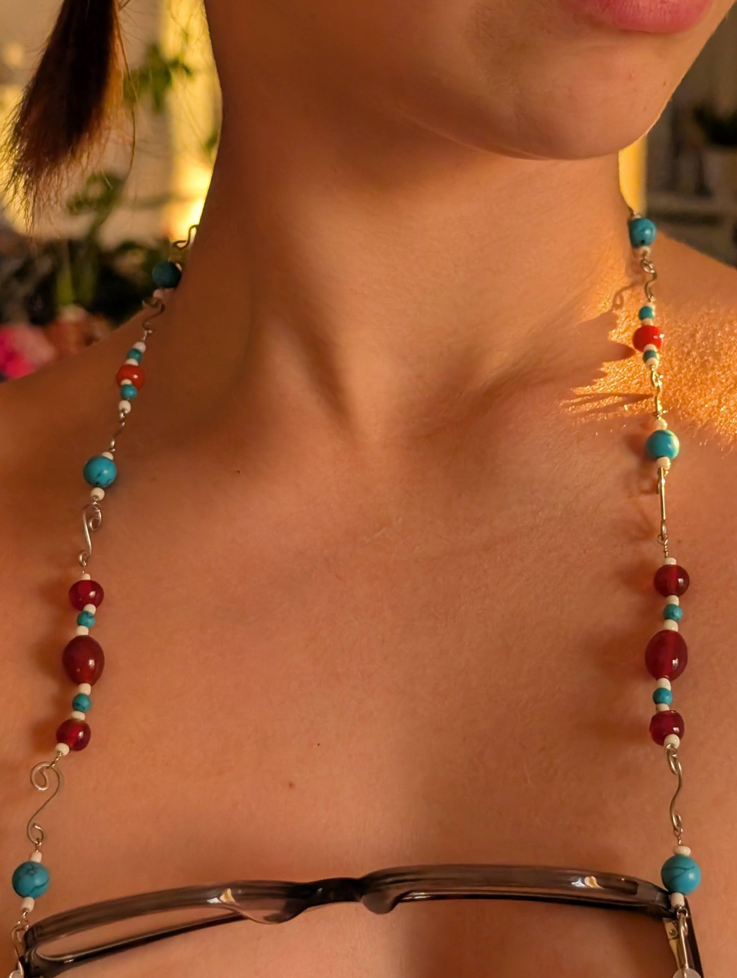 Spiral Beaded Glasses Chain