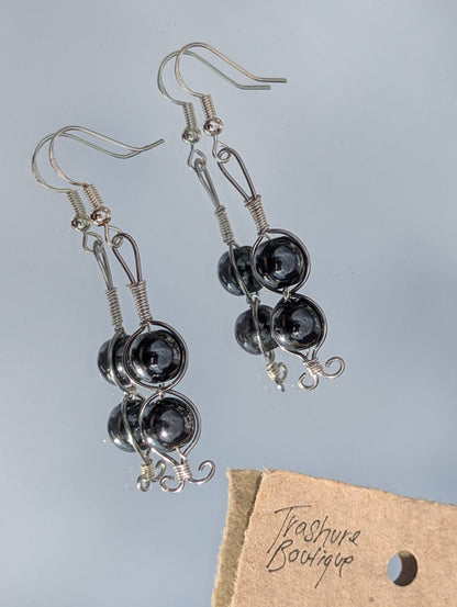Black Metallic Style Earrings