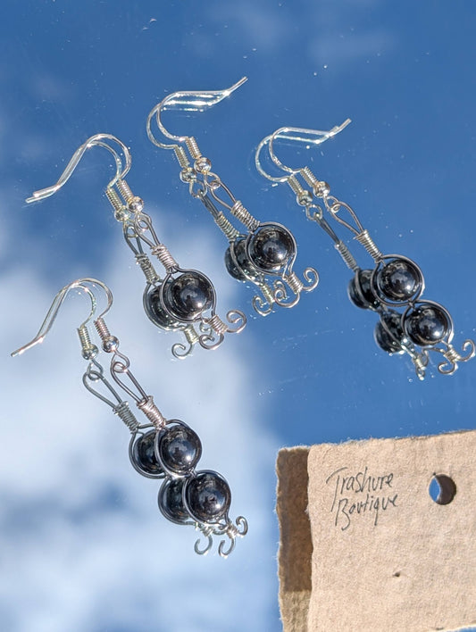 Black Metallic Style Earrings