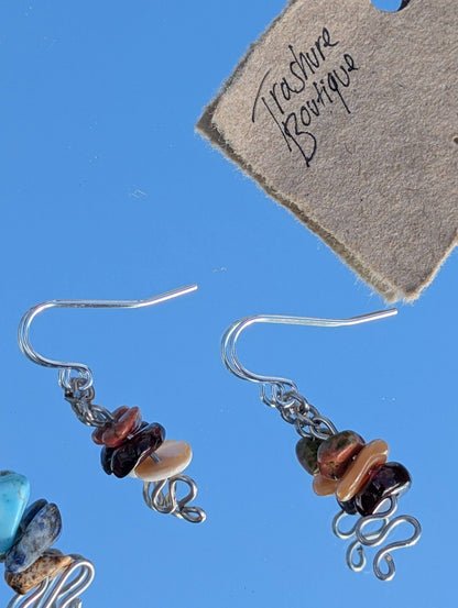 Genuine Semi-precious Gemstone Dangle Earrings