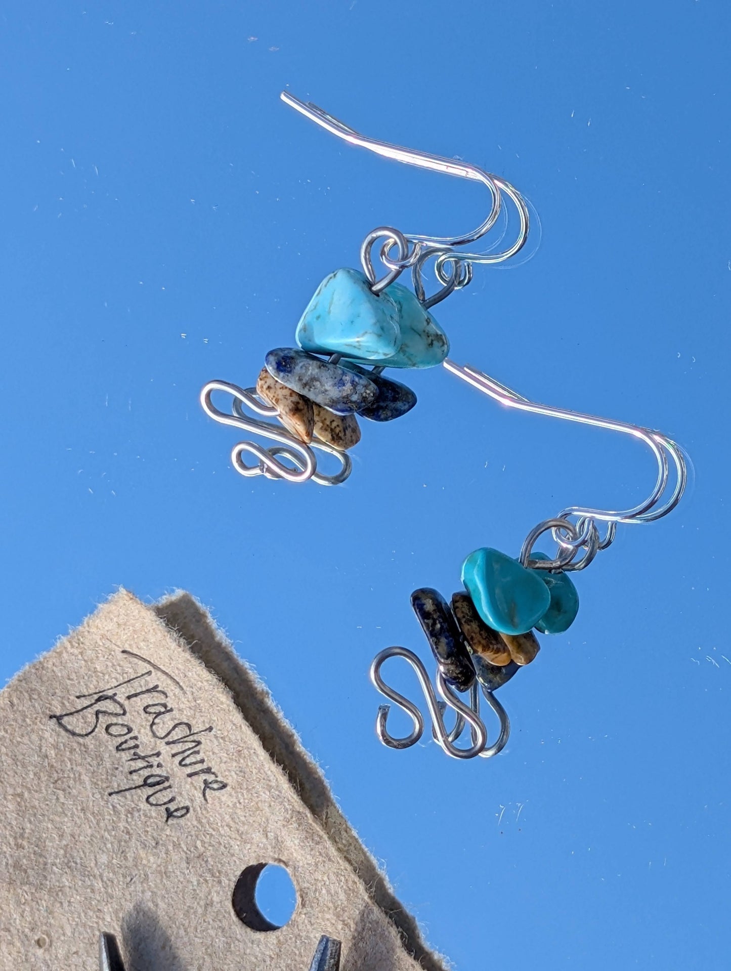 Genuine Semi-precious Gemstone Dangle Earrings