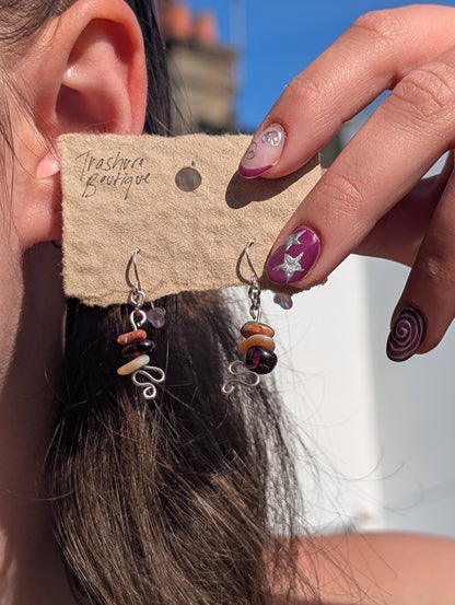 Genuine Semi-precious Gemstone Dangle Earrings