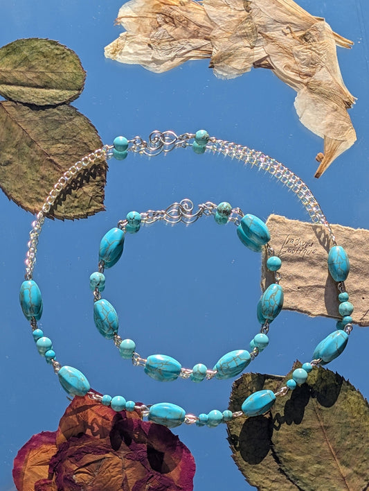 Upcycled Turquiose Beaded Bracelet